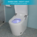 Smart Toilet With Bidet Built In, Auto Open & Close, Elongated Heated Seat, Foot Sensor Flush, Led Display, Warm Water Wash, Dryer, Night Light White Ceramic