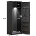 Heavy Duty All Steel Unassembledcabinet Biometric Lock, Dual Alarm Function, 7 8Capacity, Silent Operation, Emergency Battery Box, Adjustable Stock Black Steel