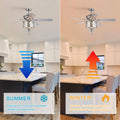 Elegant Metal 52 Inch Ceiling Fan Optional Remote&2 Color Option Blades Or Bedroom, Living Room, Dining Room Chrome Chrome American Design,American Traditional,Antique,Farmhouse,Industrial Plywood Metal