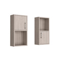 Oba 2 Pc Wall Mounted Bathroom Medicine Cabinet With Open And Closed Storage Beige Bathroom Freestanding Modern Particle Board Engineered Wood