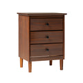 Classic 3 Drawer Solid Wood Nightstand Walnut Walnut Mdf Pine