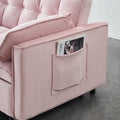 55 Inches Pink Modern Velvet Sofa, Seating Sofa With Backrest, Soft And Comfortable Living Room Furniture, 3 In 1 Convertible Sofa Bed For Living Room Bedroom Pink Velvet 2 Seat