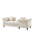 81 Inch Chenille Face To Face Chaise Lounge With Two Pillows,Nailhead Trim,Button Tufted Design And Rolled Arms For Lounge, Living Room And Office Beige Chenille 1 Seat