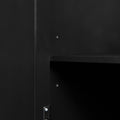 Tall Storage Cabinet With Two Drawers For Bathroom Office, Black Black Mdf