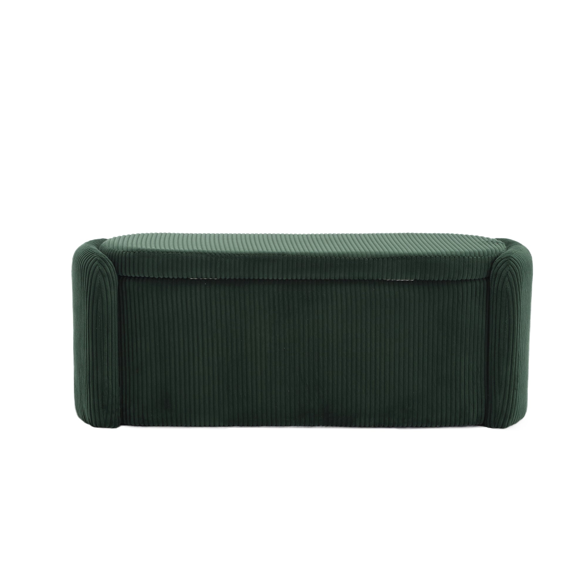 Coolmore Storage Ottoman,Bedroom End Bench,Upholstered Fabric Storage Ottoman With Safety Hinge, Entryway Padded Footstool, Ottoman Bench For Living Room & Bedroom Emerald Emerald Foam Corduroy