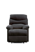 Black Recliner With Pillow Top Arm Black Manual Handle Metal Primary Living Space Tight Back Handle Pillow Top Arms Fabric Metal