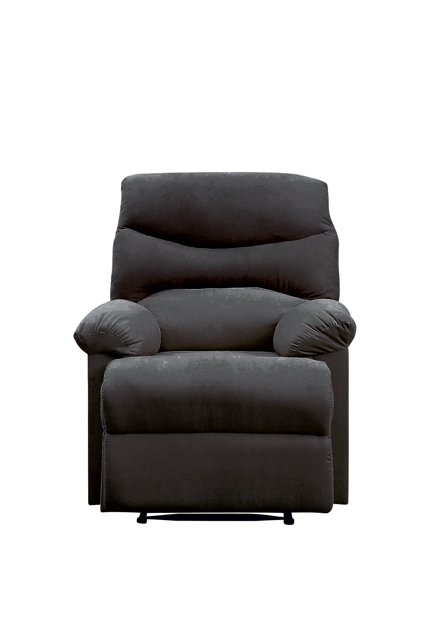 Black Recliner With Pillow Top Arm Black Manual Handle Metal Primary Living Space Tight Back Handle Pillow Top Arms Fabric Metal