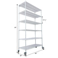 6 Tier 6000Lbs Capacity Nsf Metal Shelf Wire Shelving Unit, Heavy Duty Adjustable Storage Rack With Wheels & Shelf Liners For Commercial Grade Utility Steel Storage Rack, White 84