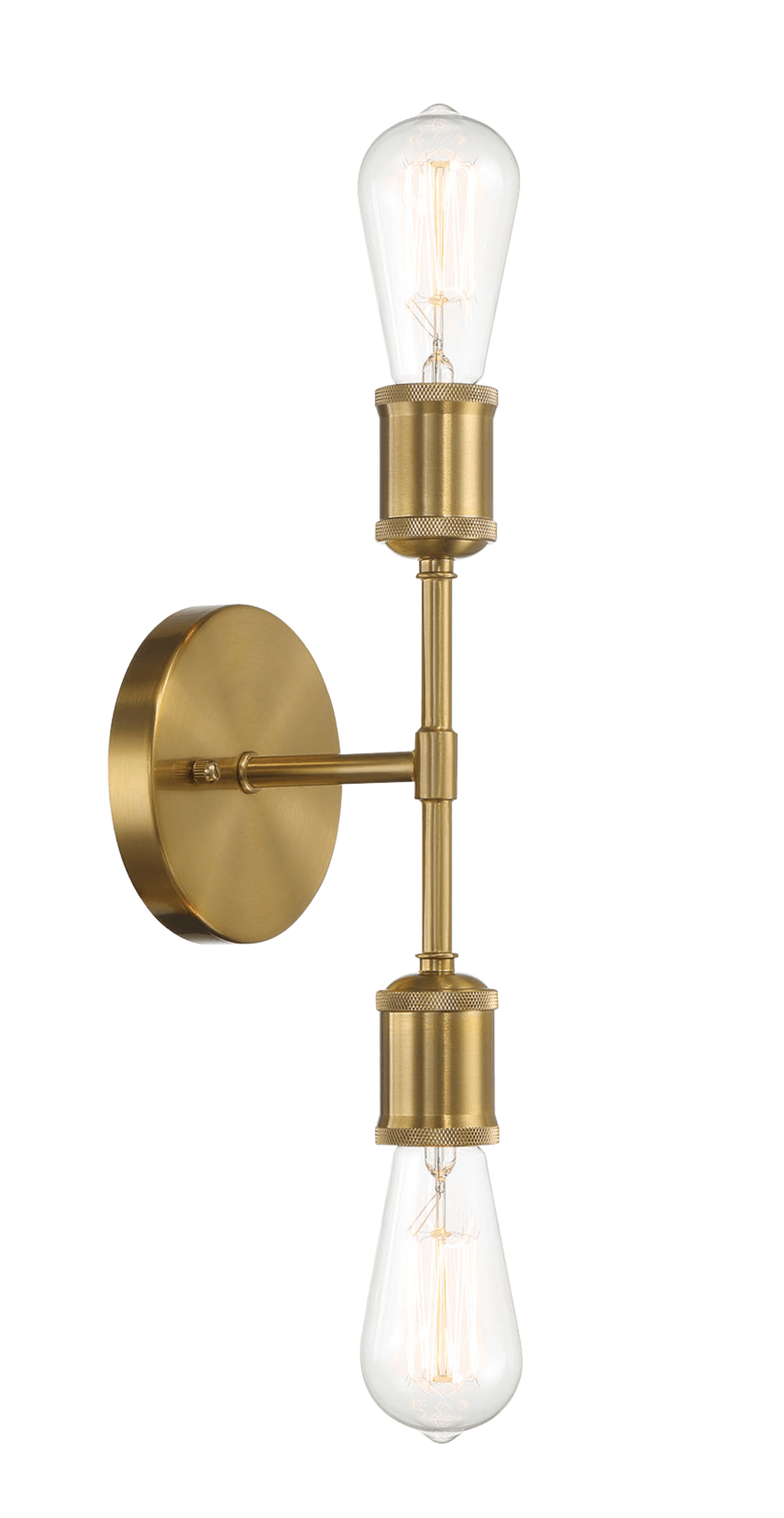 Reverie Double Lights Bathroom Wall Sconce Over Mirror Bedroom Hallway Entryway 5"W 10.75"H 5"E Clear,Gold Brass,Glass,Metal