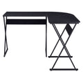 Black L Shaped Writing Desk Black Writting Desk Office Modern Wood Metal Sled