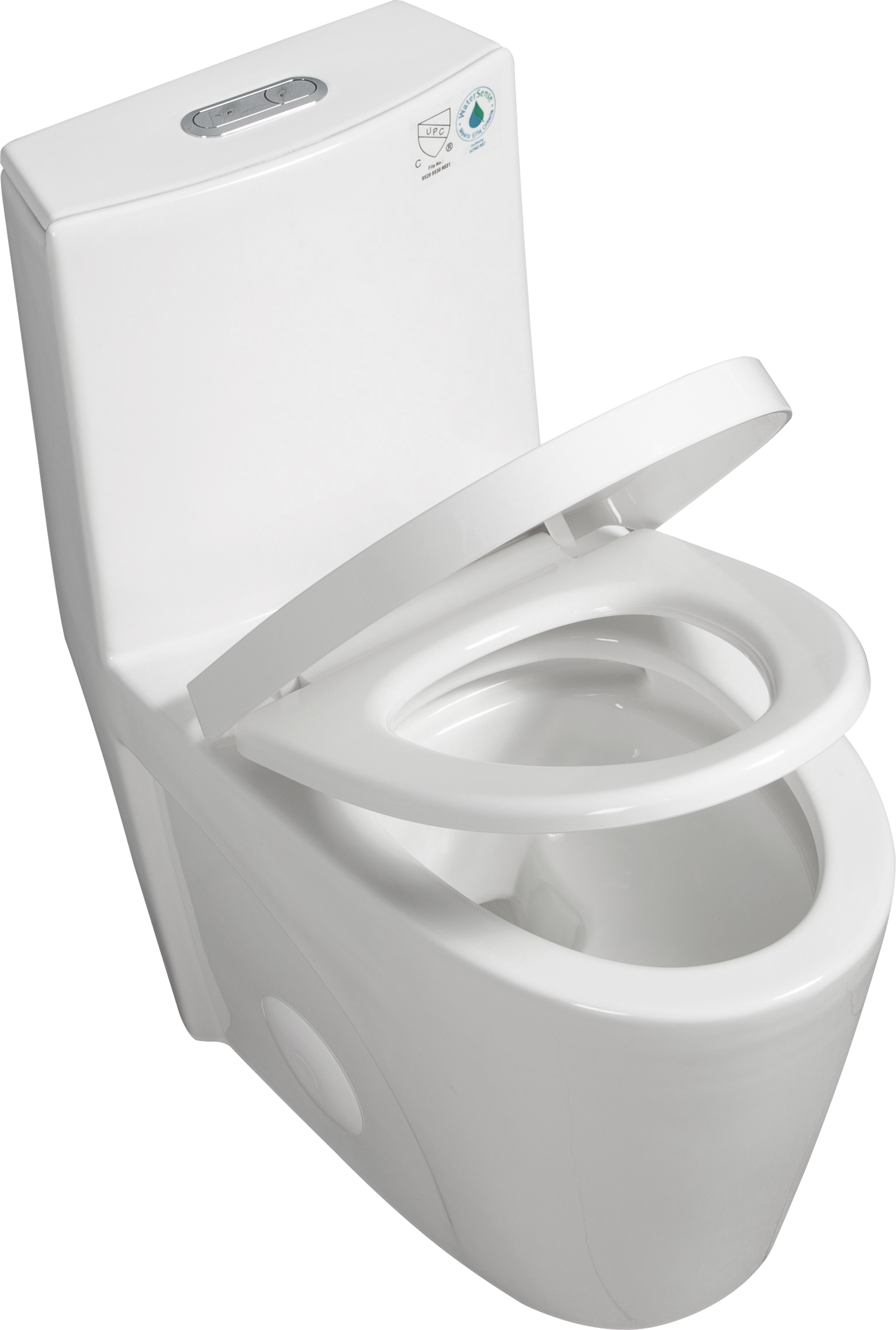 1.1 1.6 Gpf Dual Flush 1 Piece Elongated Toilet With Soft Close Seat Gloss White, Water Saving, Modern, Stylish Design 23T01 Gw 1 White Ceramic