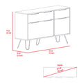 Augusta Double Dresser, Superior Top, Hairpin Legs, Four Drawers Beige Primary Living Space Modern Particle Board