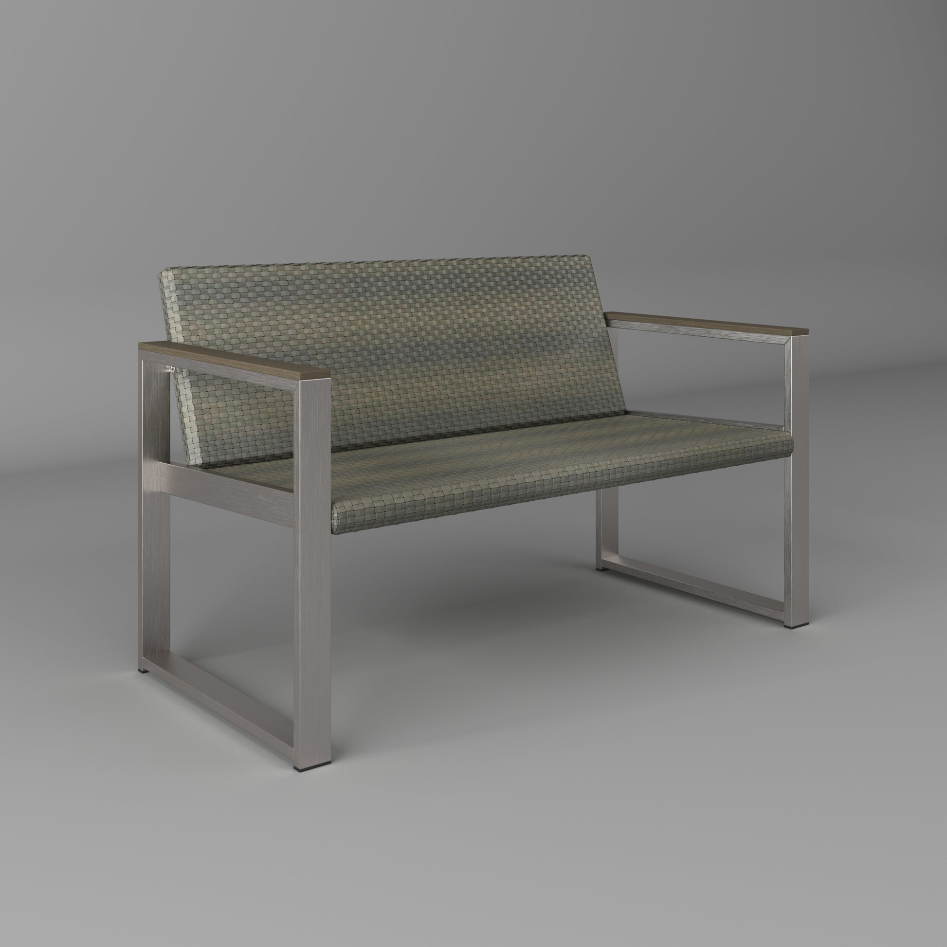 Aluminum And Rattan Modern 4 Piece Sofa Seating Group For Patio Garden Outdoor Yes Complete Patio Set Gray Silver Mildew Resistant Frame Fade Resistant Cushion Garden & Outdoor Modern Complete Patio Sets Aluminium Aluminium