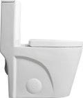 One Piece Toilet, 1.1 1.60 Gpf Water Efficient Dual Flush Elongated Comfort Height Floor Mounted, Standard Size Toilet With Soft Closing Seat Included, Glossy White 24T01 Gw Gloss White Ceramic