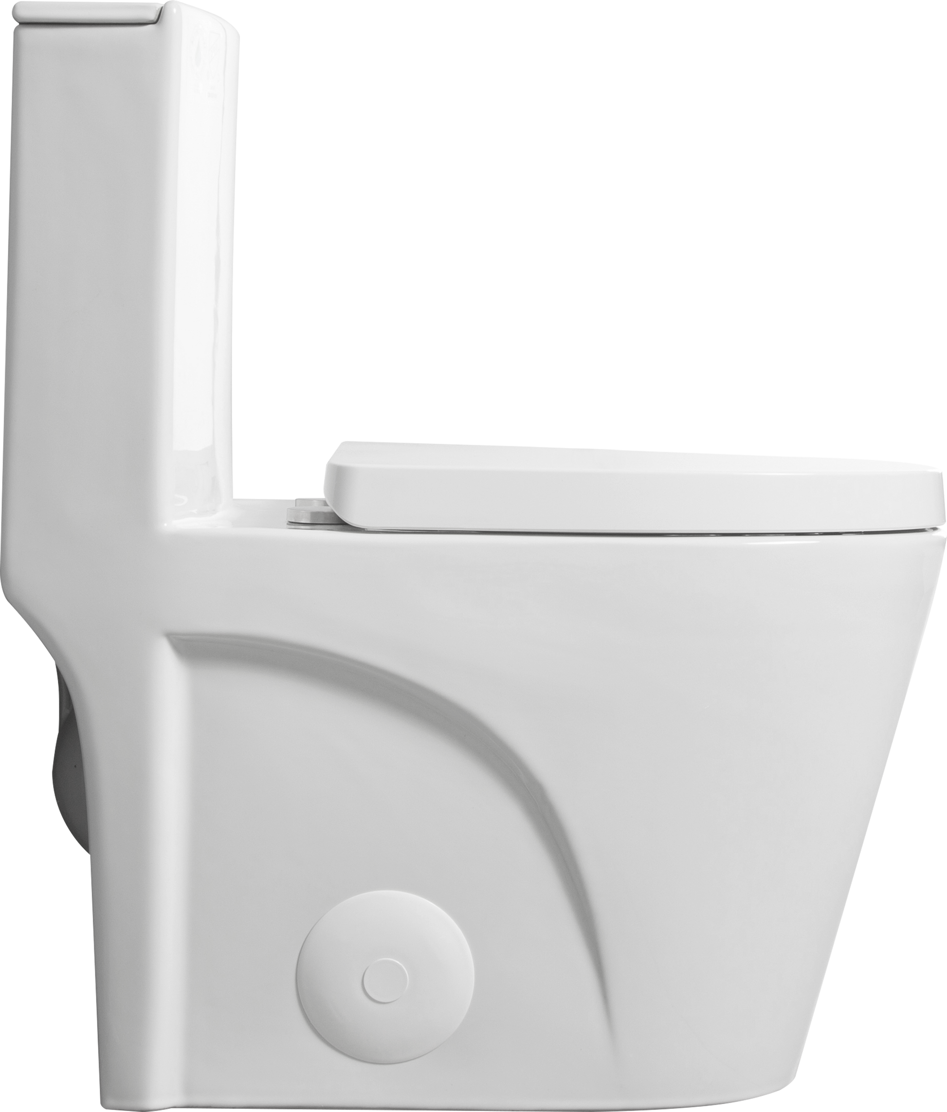 One Piece Toilet, 1.1 1.60 Gpf Water Efficient Dual Flush Elongated Comfort Height Floor Mounted, Standard Size Toilet With Soft Closing Seat Included, Glossy White 24T01 Gw Gloss White Ceramic