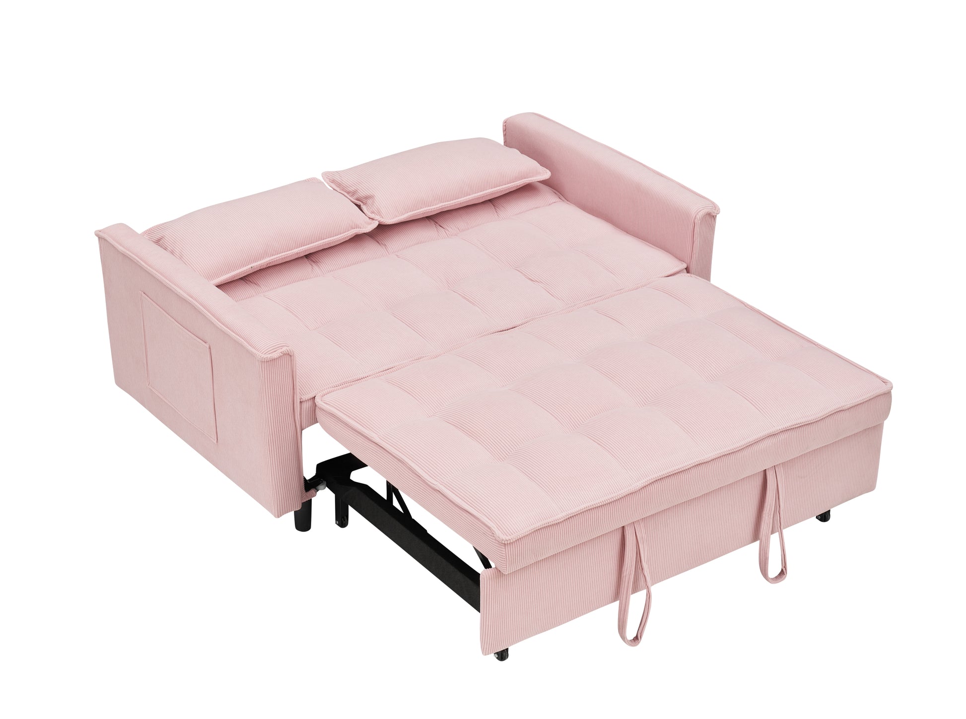 Folding Sofa Bed With Adjustable Back Access To Sofa Recliner Single Bed Adult Modern Chair Bed ,Pink Pink Corduroy 2 Seat