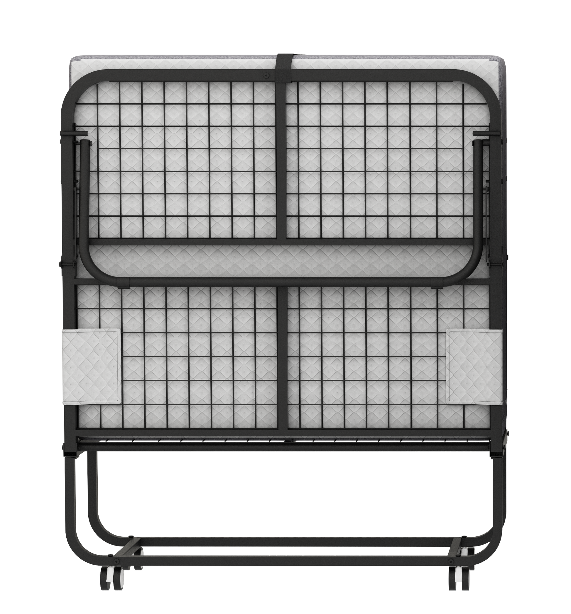 Folding Bed With Mattress 75" X 38" Rollaway Guest Bed Portable Foldable Bed For Adults With 5" Memory Foam Mattress Space Saving Sturdy Metal Frame Twin Black Iron Modern Polyester Iron