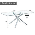 Large Modern Minimalist Rectangular Glass Dining Table For 4 8 People With 0.39