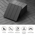 Plastic Composite Deck Tiles Set Of 35Pcs, Composite Decking Resist Rust, Water, Weather, Indoor&Outdoor, Easy To Diy & Maintain, Ideal For Patios, Balconies, Rooftops, Decks, 12X12In Dark Grey Dark Grey Modern Plastic Plastic