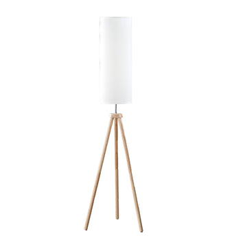 58.5" In Lauren Modern Natural Tripod Floor Lamp Natural Wood