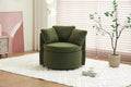 029 Teddy Fabric Swivel And Storage Chair With Back Cushion For Living Room,Green Green Primary Living Space Modern Foam Teddy