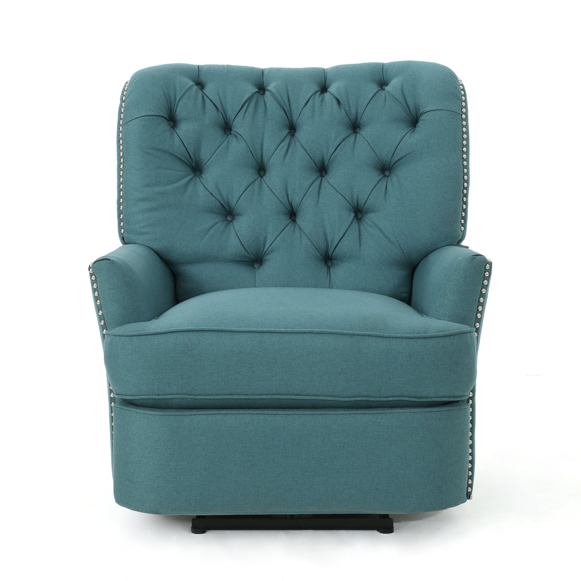 Indulge In Supreme Comfort: Electric Recliner Chair With Elegant Copper Accents And Soft Teal Upholstery Teal Fabric