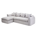 Sofa Deep Seat Sofa 3 Seater For Living Room Oversized Comfy Sofa L Shape Sofa Couch With Chaise Home Furniture Sleeper Sectional Sofa For Apartment, Office Left Hand Facing Grey Foam 3 Seat