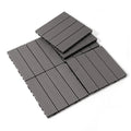 Wood Plastic Composite Deck Tiles Set Of 20, Sustainable Fsc Composite Decking Resist Rust, Water, Weather, Easy To Diy & Maintain, Ideal For Patios, Balconies, Rooftops, Light Gray Light Gray Wood Plastic