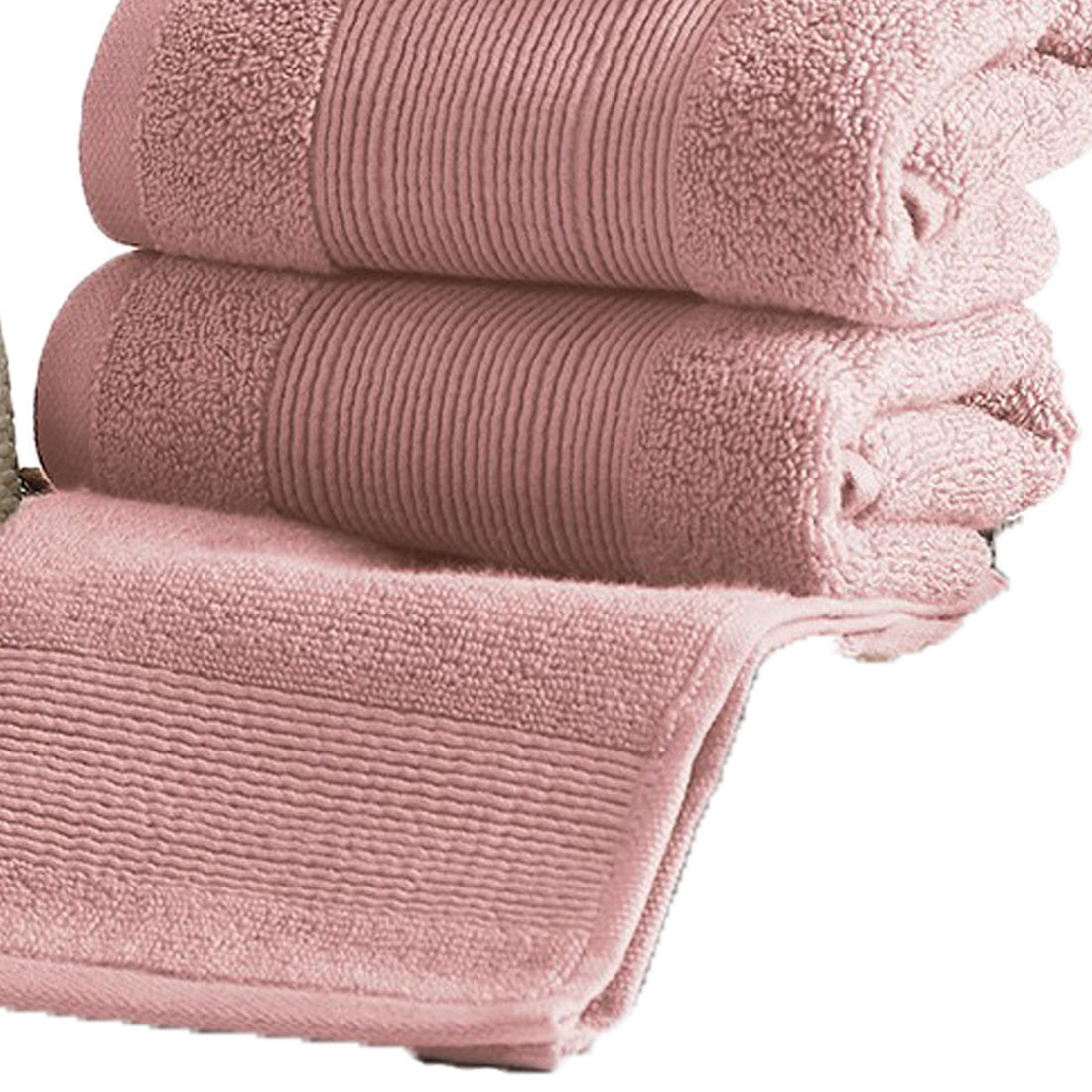 Lyra 18 Piece Ultra Soft Towel Set, Absorbent Textured Cotton Yarn, Pink Pink Cotton