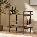 Bar Cart Walnut Brown Wood