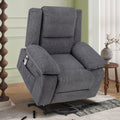 Electric Power Recliner Chair With Massage For Elderly ,Remote Control Multi Function Lifting, Timing, Cushion Heating Chair With Side Pocket Dark Grey Dark Grey Power Remote Metal Primary Living Space Soft American Design Pillow Top Arms Cat Scratch