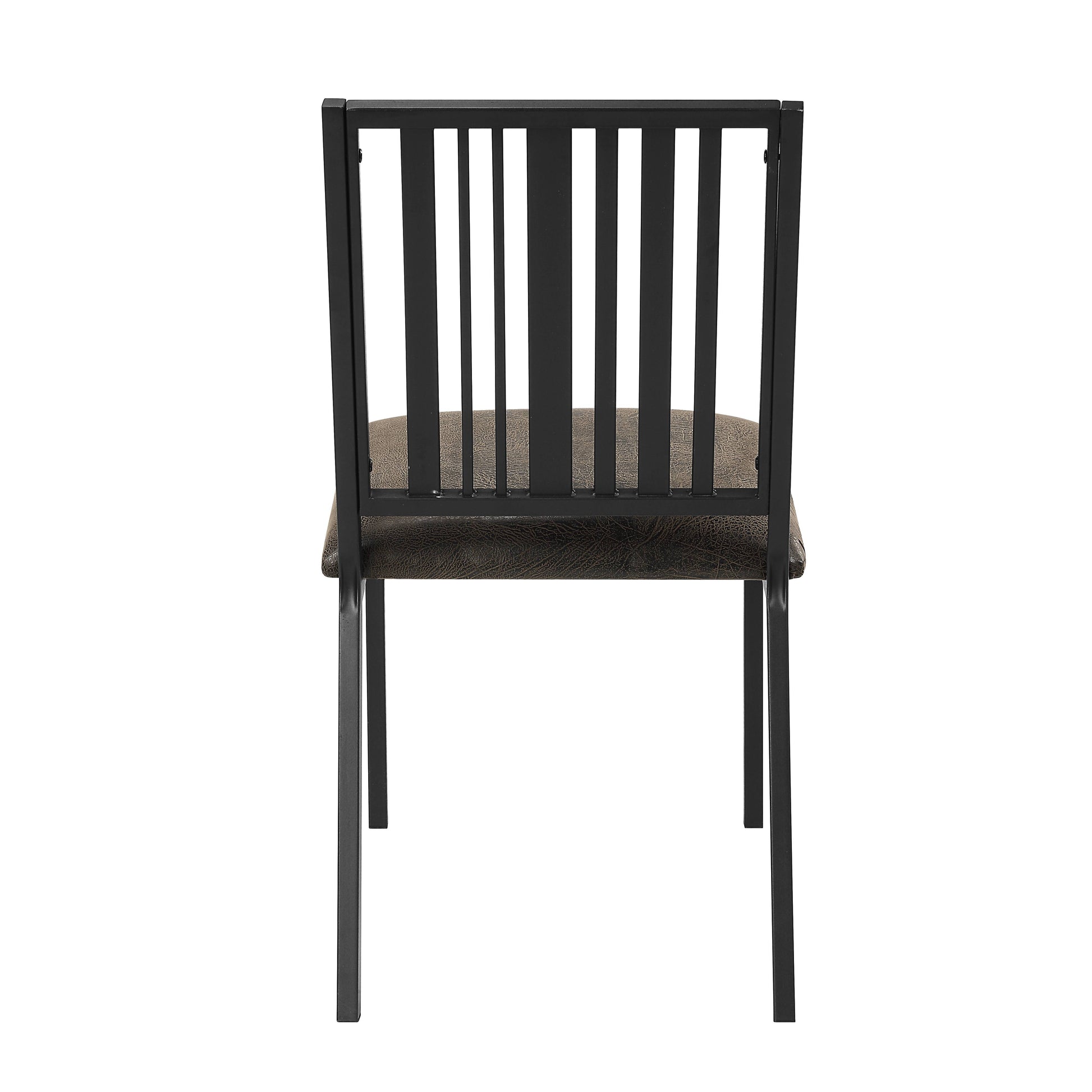 Brown And Black Slat Back Side Chair Set Of 2 Solid Brown Black Dining Room Modern Side Chair Slat Back Set Of 2 Wood Metal