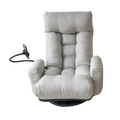 Adjustable Head And Waist, Game Chair, Lounge Chair In The Living Room, 360 Degree Rotatable Sofa Chair,Rotatable Seat Leisure Chair Deck Chair Gray Metal Soft Cotton Metal