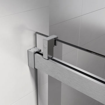 Top Rail Only, Stainless Steel Top Track With Buffer For Shower Door, 24D01P01 60Bnx Brushed Nickel Stainless Steel