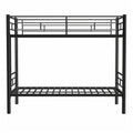 Bunk Bed Twin Over Twin Size With Ladder And High Guardrail, Able To Split, Metal Bunk Bed, Storage Space, Noise Free, Black Twin Black Metal Bedroom Metal