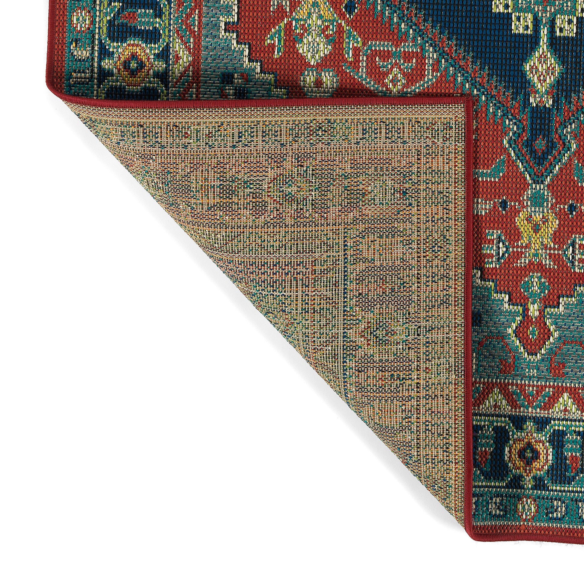 Traditional, Transitional, Oriental, Medallion, Border, Cut Pile 1'9" X 3' Rectangle Throw Rug Red Polypropylene