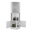 Syrah Corner Bar Cabinet, Two External Shelves White White Particle Board Particle Board