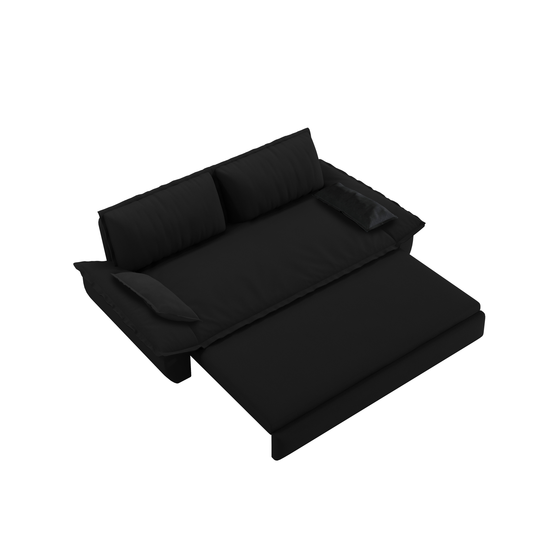 70.1" Queen Pull Out Sofa Bed, 3 In 1 Convertible Sleeper Sofa With 2 Soft Pillows,Multi Functional Velvet Loveseat Bed,Black Old Sku:W1885P151425 W1885P154641 Black Velvet Velvet 2 Seat