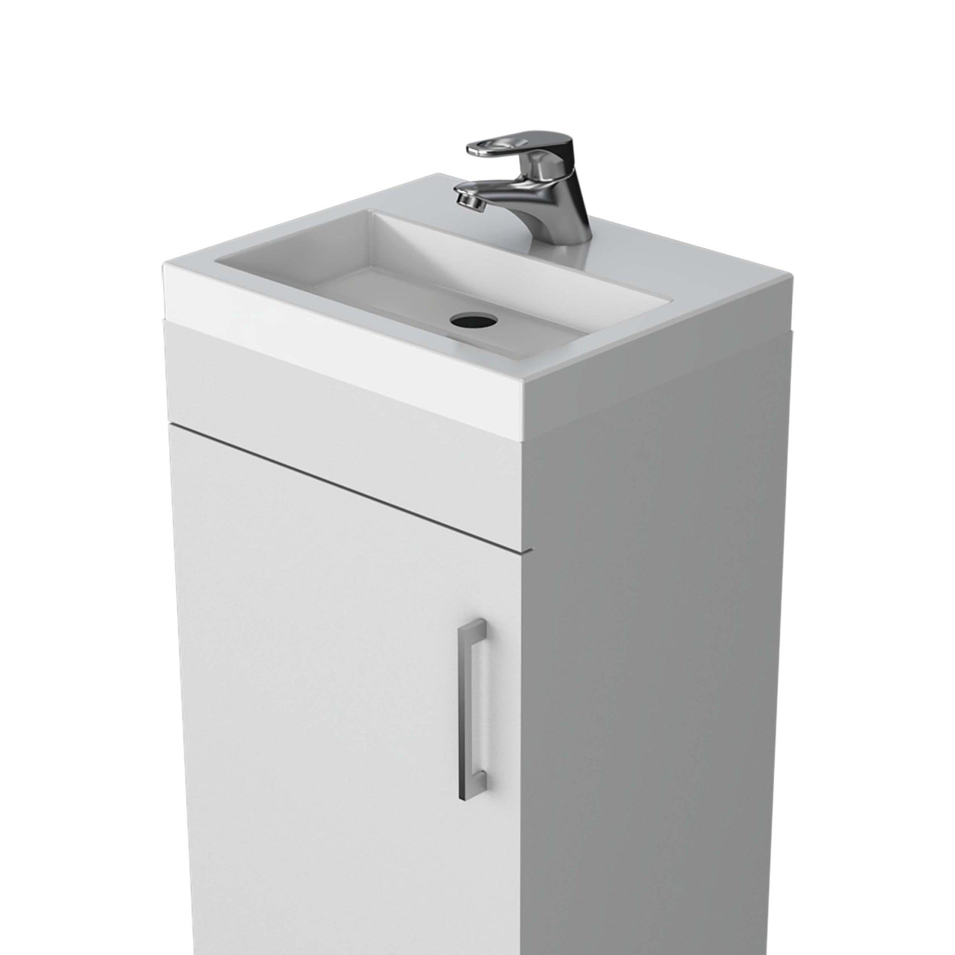 White 1 Door Vanity Sink White Bathroom Melamine