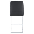 A Set Of Two Black Chairs, Including Pu Pads Silver Metal Legs. Small Size, Suitable For Some People, Suitable For Dining Room, Kitchen, Terrace And Living Room Office Chairs Set Of 2 Black And Silver Pu