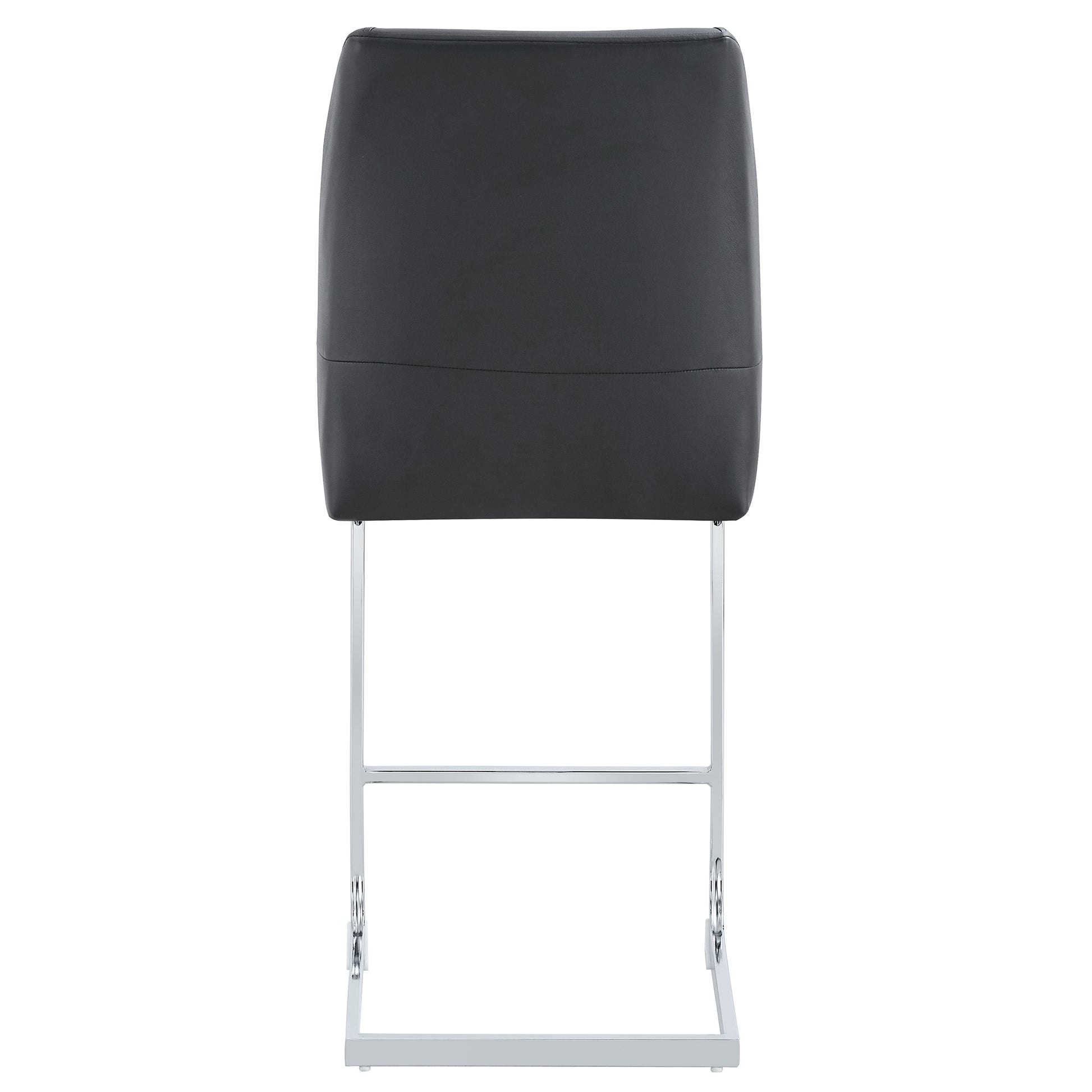 A Set Of Two Black Chairs, Including Pu Pads Silver Metal Legs. Small Size, Suitable For Some People, Suitable For Dining Room, Kitchen, Terrace And Living Room Office Chairs Set Of 2 Black And Silver Pu