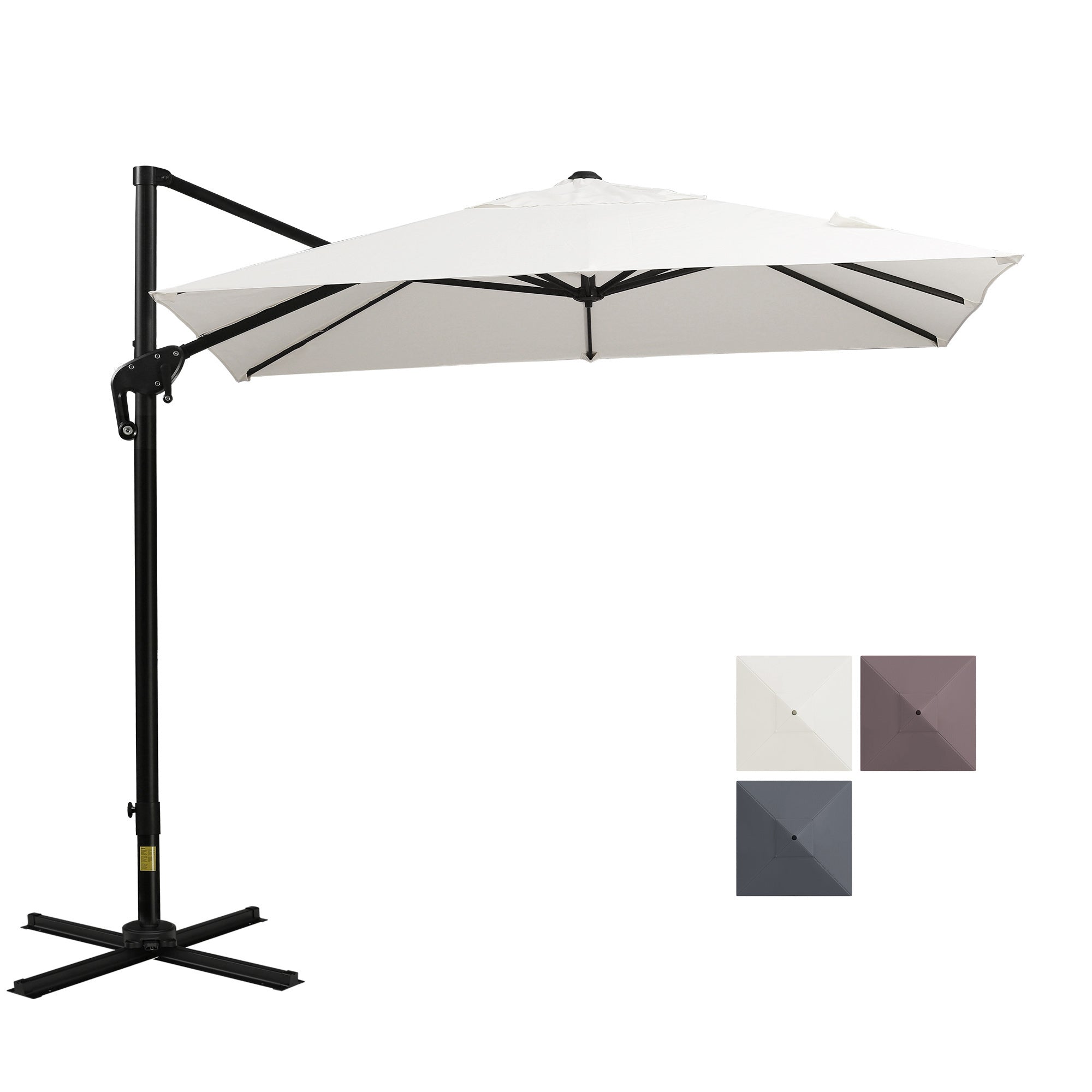 Outsunny 8Ft Cantilever Patio Umbrella, Square Outdoor Offset Umbrella