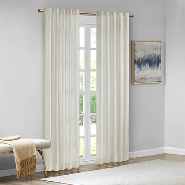 Room Darkening Metallic Printed Poly Velvet Rod Pocket Back Tab Window Panel Pair White Polyester