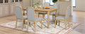 7 Piece Farmhouse Dining Set Classic Rustic Table And 6 High Back Design Chairs For Dining Room, Kitchen Natural Wood Wash Natural Wood Wash Solid Wood Mdf