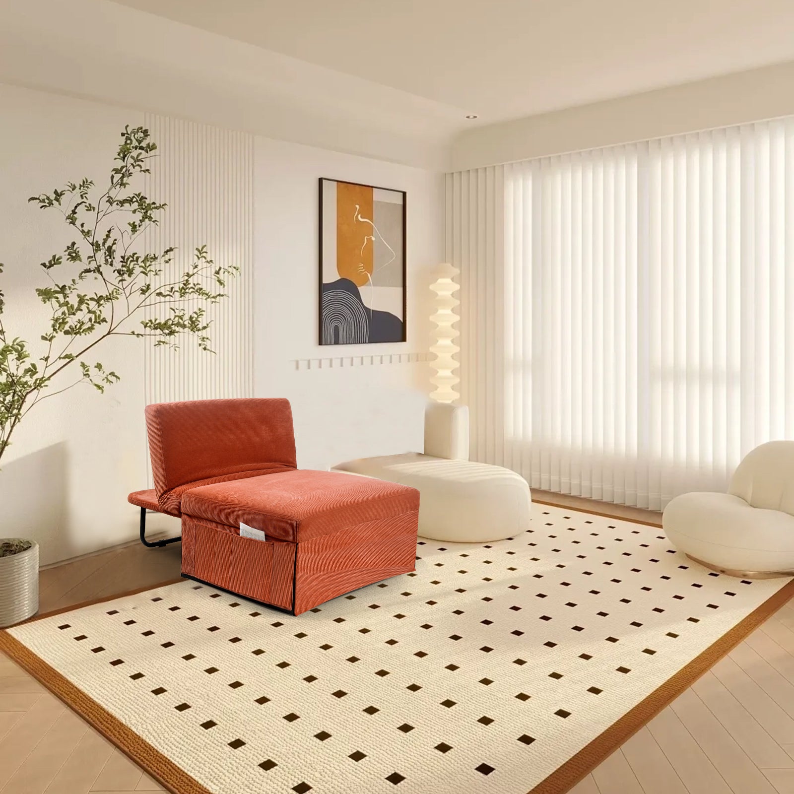 Modern Corduroy Sofa Bed,Couch Chair,Sleeper Bed,Small Lounge Sofa W Reclining Backrest,Furniture For Living Room,Bedroom,4 In 1 Convertible Sleeper Sofa Bed, Red Brown Full Brown Corduroy