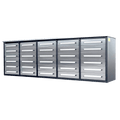 10Ft Storage Cabinet With 30 Drawers Silver Steel