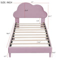 Twin Size Upholstered Cloud Shape Bed ,Velvet Platform Bed With Headboard,No Box Spring Needed,Pink Twin Pink Velvet