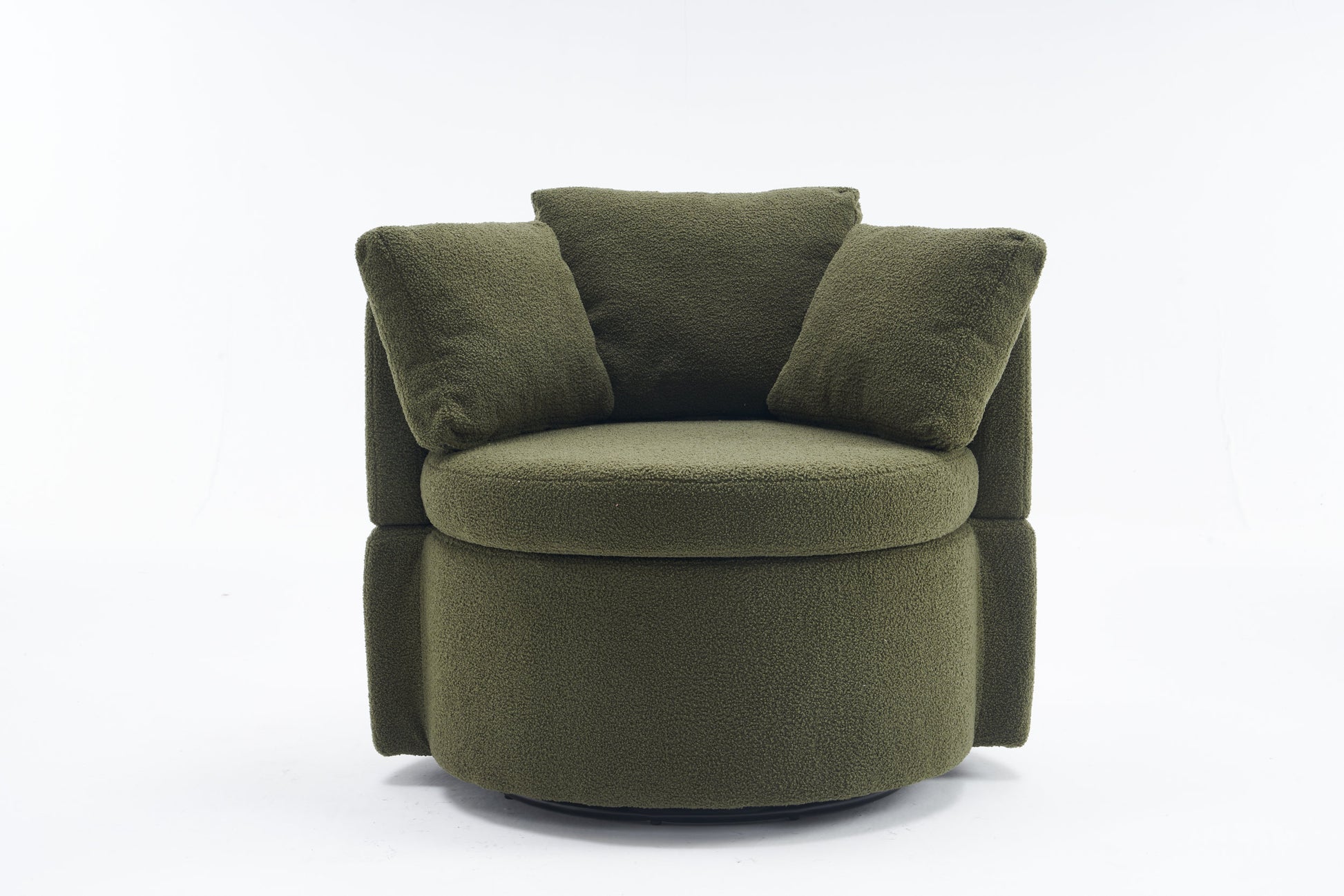 029 Teddy Fabric Swivel And Storage Chair With Back Cushion For Living Room,Green Green Primary Living Space Modern Foam Teddy