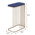 Blue And Gold C Table With Metal Base Blue Gold Primary Living Space Contemporary Rectangular Wood Metal Sled