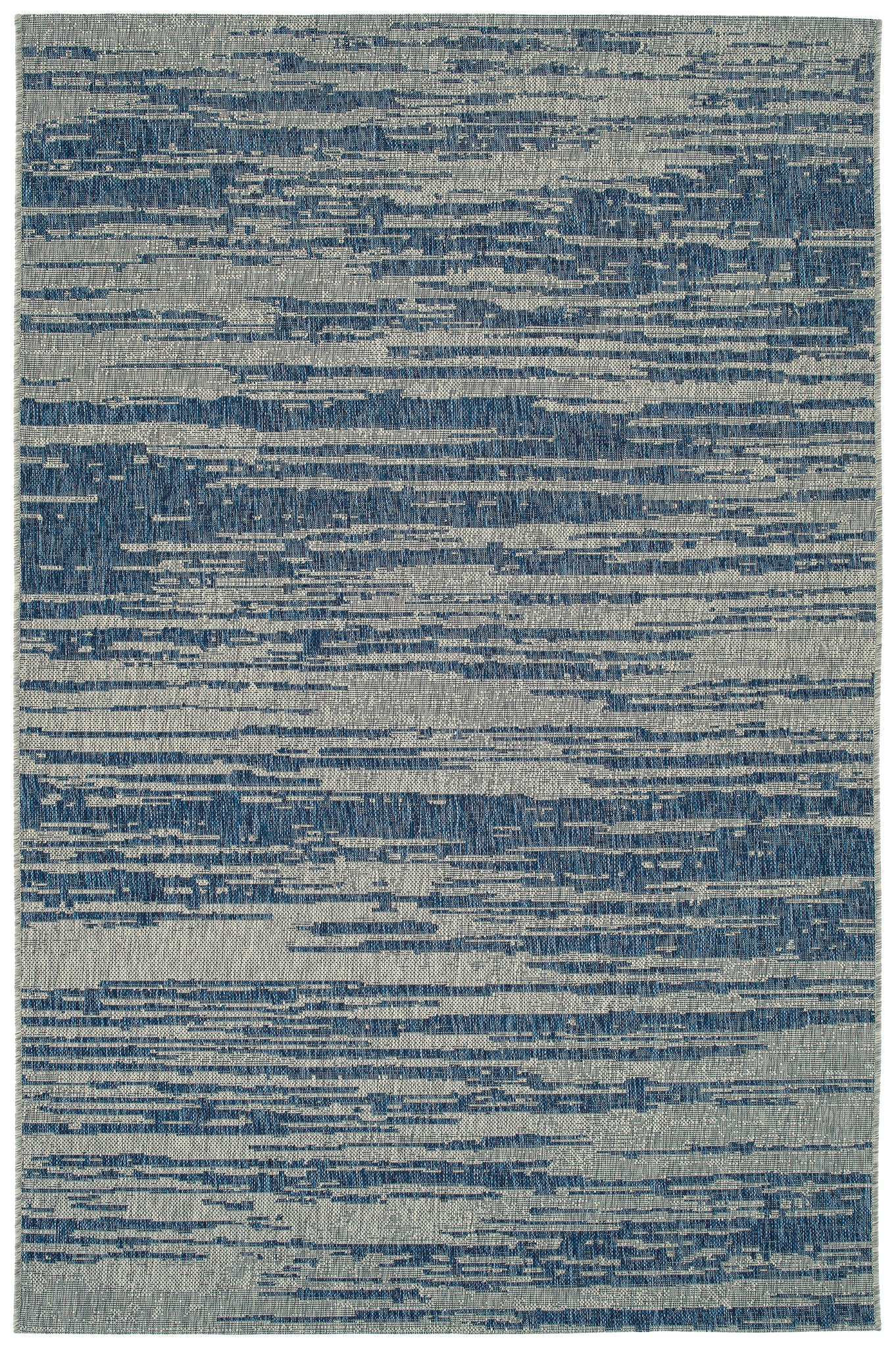 Modern, Abstract, Textured Cut Pile 2'7" X 4'11" Rectangle Area Rug Navy Polypropylene